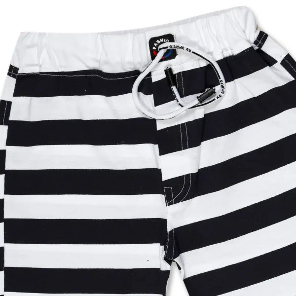 JOY KIDS Baby Boy Two-Piece Set – Knit Top with Chest Print & Stripe Printed Pant, Top.