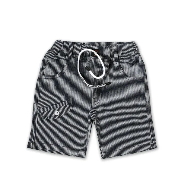 JOY KIDS  Baby Boy Two-Piece Set – Knit Top with Denim Stripe Tie & Pocket