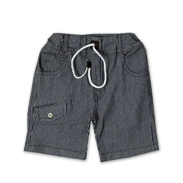 JOY KIDS  Baby Boy Two-Piece Set – Knit Top with Denim Stripe Tie & Pocket