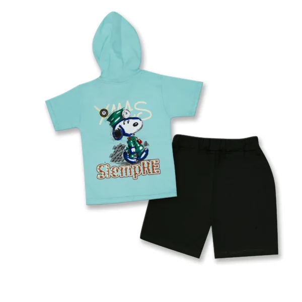 JOY KIDS Baby Boy Two-Piece Hoodie Set – Knit Fabric with Front Pocket Print & Back Print