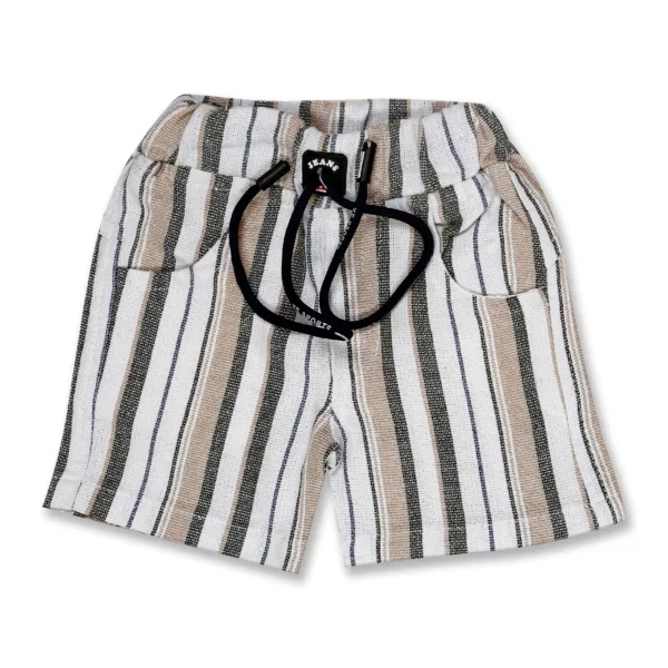 JOY KIDS Baby Boy Two-Piece Set – Knit Top with Chest Print & Applique, Multicoloured Stripe Bottom, Blue & Clay Print, 1-2 Year Olds
