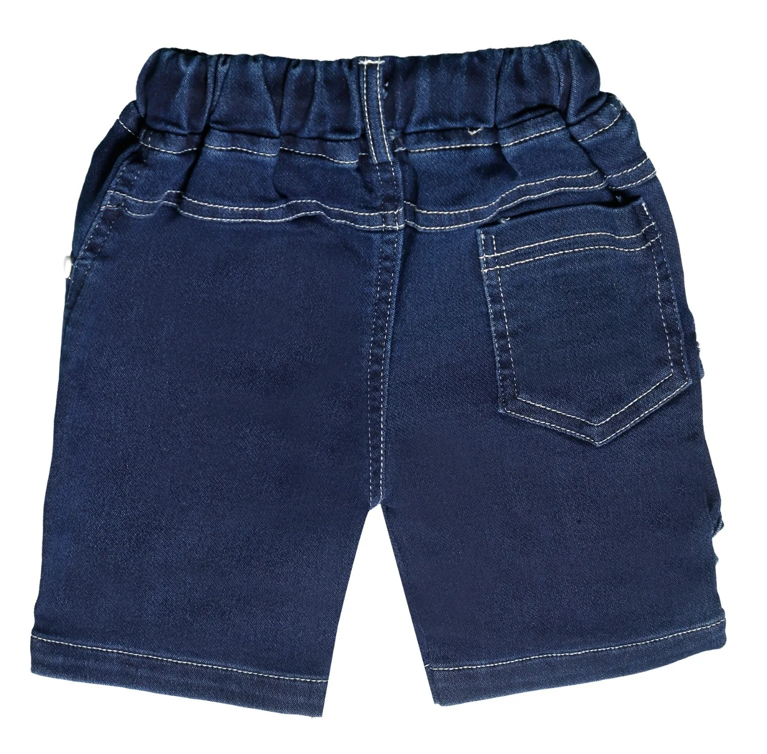 Joy Kids Baby Boys Striped T-Shirt and Denim Shorts Set, Cute Dog Print Pocket, Cotton Blend, Summer Casual Outfit