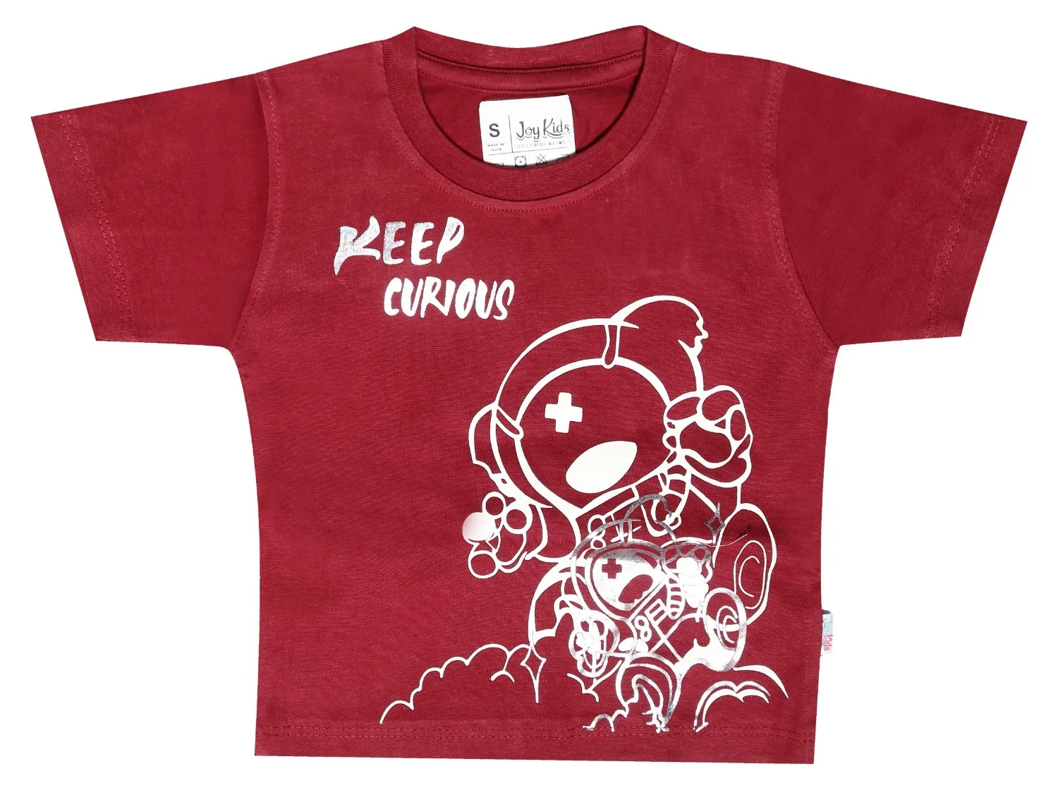 Joy Kids Baby Boys 'Keep Curious' Graphic T-Shirt and Denim Shorts Set, Casual Wear, 2-Piece Outfit