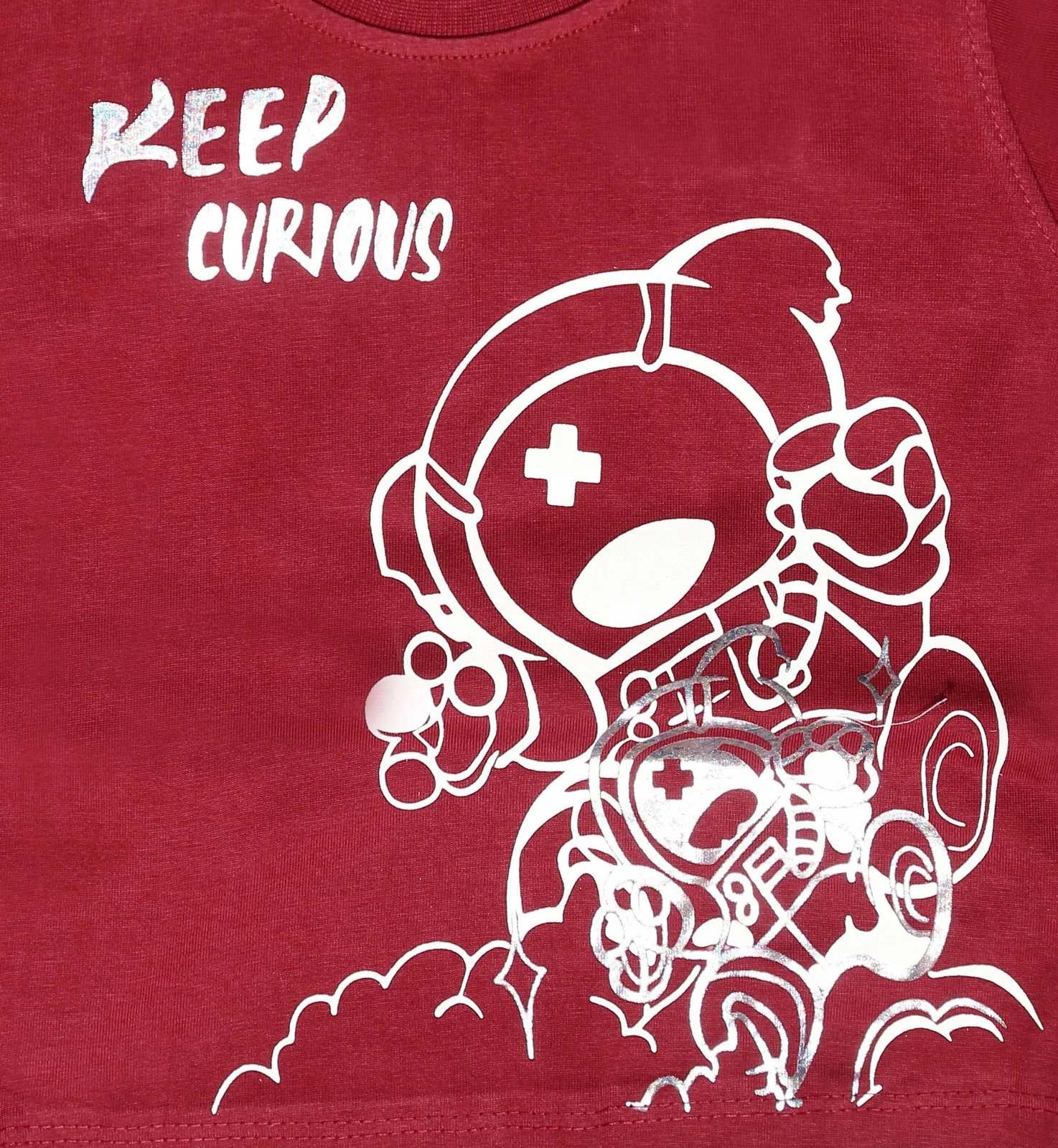 Joy Kids Baby Boys 'Keep Curious' Graphic T-Shirt and Denim Shorts Set, Casual Wear, 2-Piece Outfit