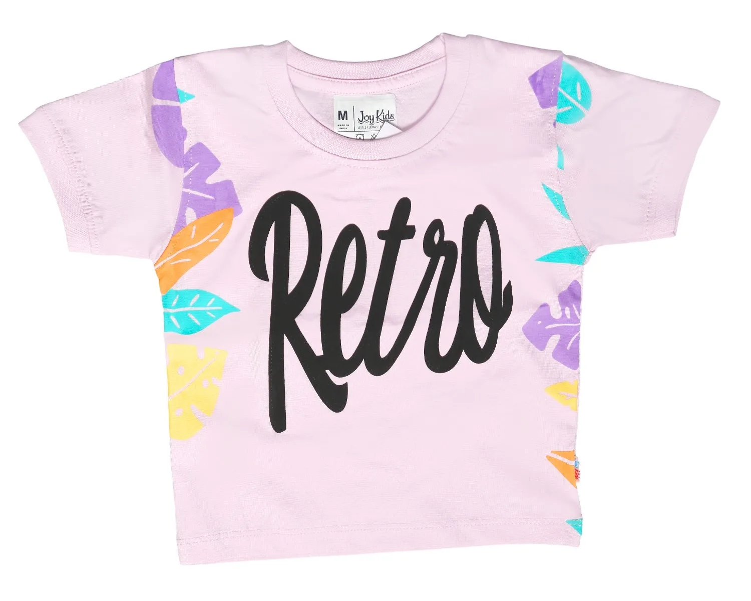 Joy Kids Baby Girls Retro Print T-Shirt and Denim Shorts Set, Lilac/Sea Green, 2-Piece Summer Outfit