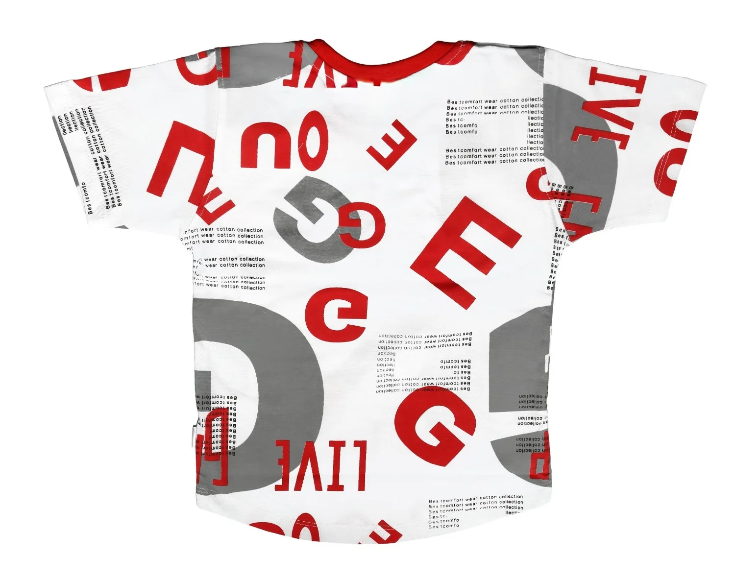 Joy Kids Boys 2-Piece Summer Outfit Set, Alphabet Graphic Print T-Shirt with Shorts, Turquoise Blue and Tomato Red