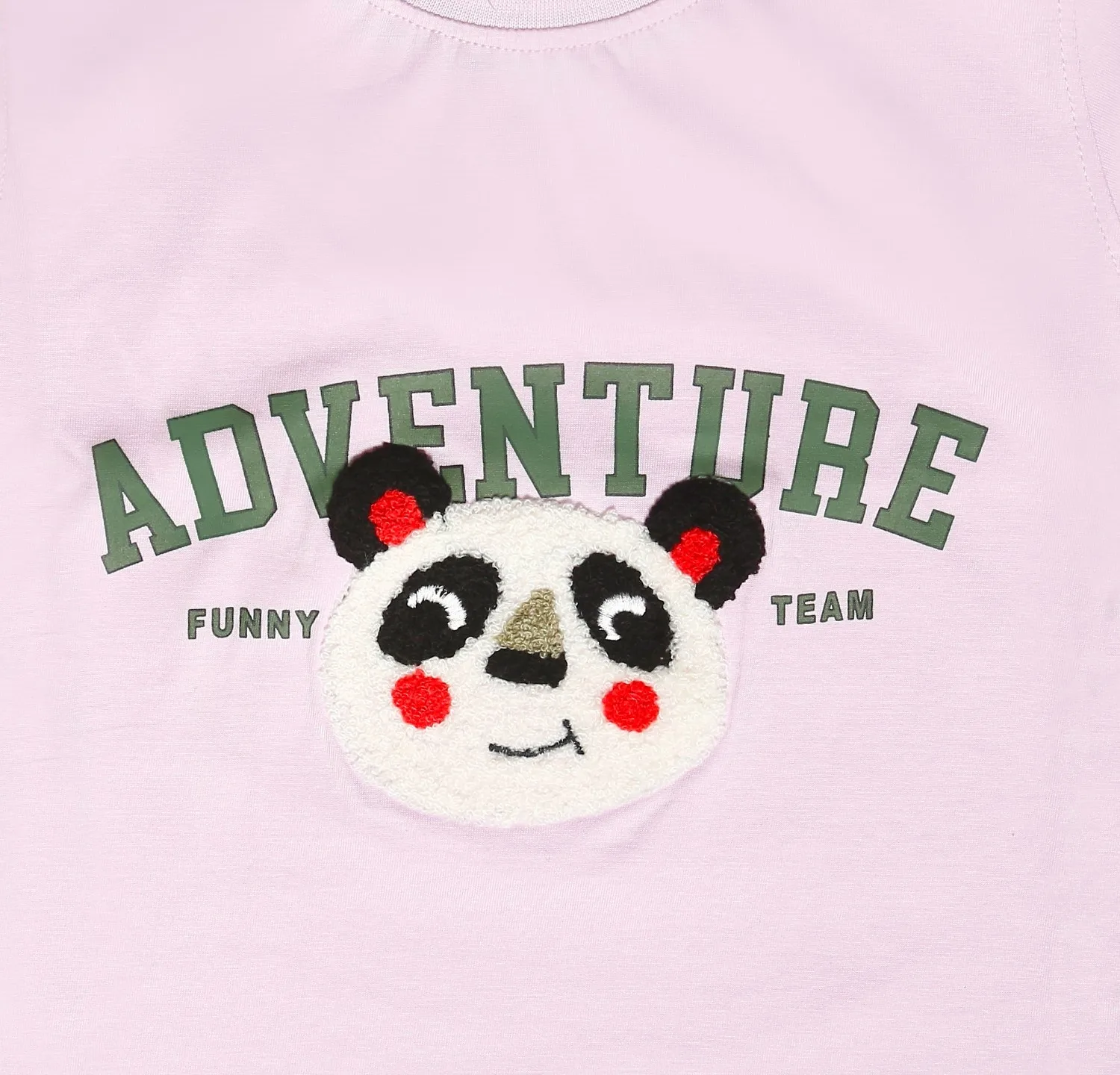 Joy Kids Adventure Panda 2-Piece Set, Half-Sleeve T-Shirt with 3D Applique and Cargo Shorts, Toddler Boys, Lilac/Khaki