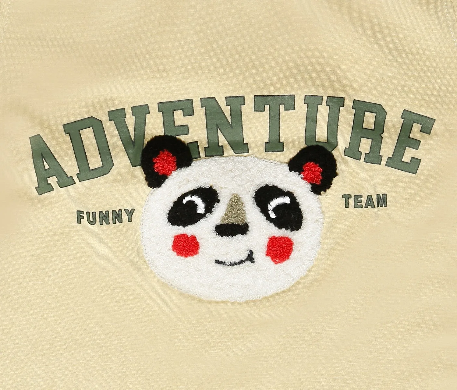 Joy Kids Adventure Panda 2-Piece Set, Half-Sleeve T-Shirt with 3D Applique and Cargo Shorts, Toddler Boys, Lilac/Khaki