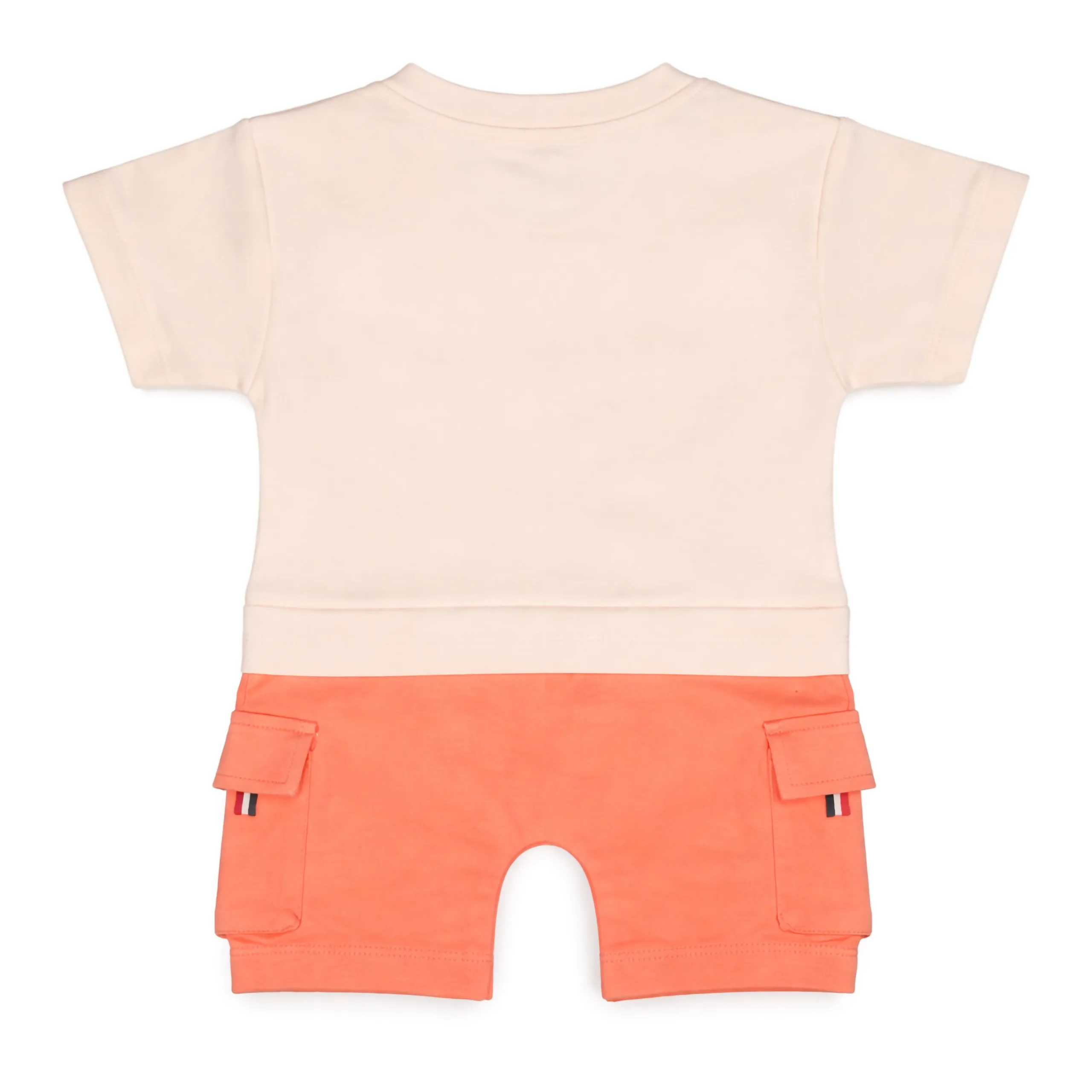 Joy Kids Baby Romper, Sailor Graphic Print, Half Sleeve Cotton Jumpsuit with Cargo Pockets & Snap Button Closure, Soft Summer Casual Wear for Babies