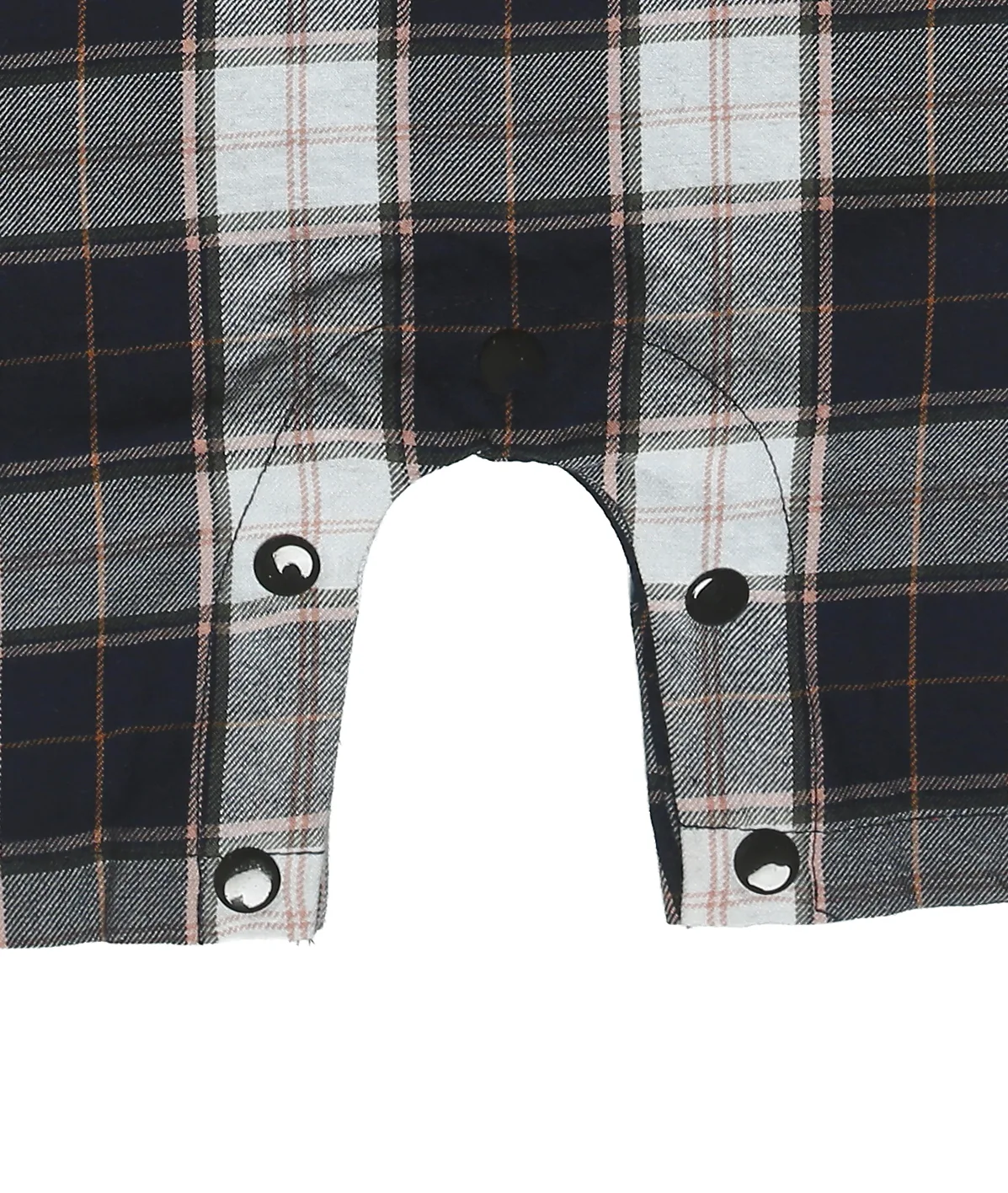 Joy Kids Baby Romper, Plaid Suspender Style with Cartoon Patch, Soft Cotton Short Sleeve Jumpsuit, Snap Button Closure